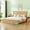 King+Oak, variant on King Size Bed with 3D Geometric Headboard & Storage Bench, Oak Modern Bed Frame with 4 Under-Bed Drawers, Wooden Platform Bed with Bench Storage, No Box Spring Needed, Oak
