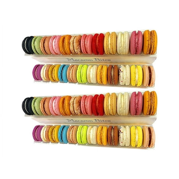Macaron Bites - 24 Assorted French Macaron Cookies, Value Pack of 2 (48 Macarons Total)