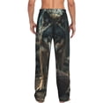 thumbnail image 2 of Bixox Men's Wolf With Basketball Patterned Pajama Pants with Pockets Lounge Clothes for Home, 2 of 5