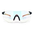 thumbnail image 6 of Photochromic Clear to Dark Mirrored Sport Shield Wrap Rimless Sunglasses [Black Red - Orange Mirror], 6 of 9