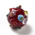 thumbnail image 2 of 10pcs Handmade Lampwork Beads Round Dark Red 11x13x12.5mm Hole: 1.6mm, 2 of 3