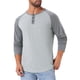 thumbnail image 4 of Camisetas de manga larga Raglan para hombres INSPIRE CHIC, estilo casual, tipo Henley, 2XL, gris, 4 of 6
