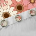 thumbnail image 4 of Homewish Cartoon Flower Daisy Black Out Curtains,Retro Rustic Floral Curtains Pack of 2 (42x63 Each),Pink Orange Blossom Bedroom Curtains For Girls Kids,Microfiber Bedroom Decor, 4 of 6