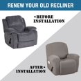thumbnail image 3 of H.VERSAILTEX 1-Piece Jacquard Spandex Recliner Stretch Slipcover, Taupe, 3 of 7