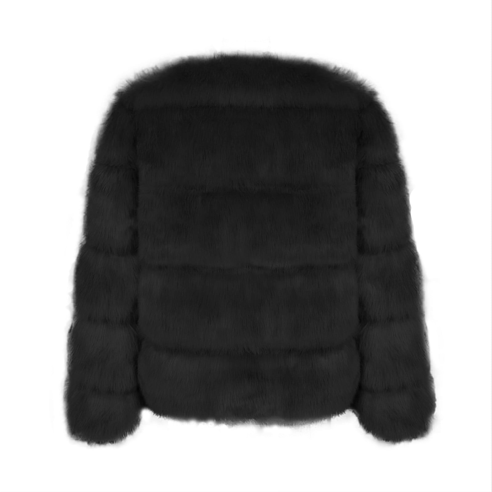Yigetop Fur Coats for Women European and American Wool Imitation Jacket Women's Short Long Sleeve Faux Leather Coat Faux Fur Jacket Women Black L
