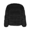 thumbnail image 6 of Yigetop Fur Coats for Women European and American Wool Imitation Jacket Women's Short Long Sleeve Faux Leather Coat Faux Fur Jacket Women Black L, 6 of 7