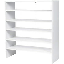 Giantex 3-in-1 Shoe Rack, 5-Tier Shoe Organizer, Wood Storage Shelf for Shoes, Multi-Shape Shoes Shelves Ideal for Entryway Hallway Bathroom Living Room (White)