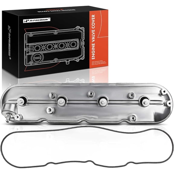 A-Premium Left Engine Valve Cover, with Gasket & Bolts, Compatible with Chevrolet Silverado 1500, Silverado 2500 & Cadillac CTS & Buick Rainier & GMC & Hummer H3 & Isuzu & Pontiac & Saab & Workhorse