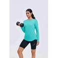 thumbnail image 3 of Pinspark Long Sleeve Workout Tops for Women Athletic Hiking Shirt Crew Neck Yoga Top Lightweight Rash Guard, 3 of 8