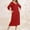 Red, variant on Royisotas Nightgowns for Women 3/4 Sleeve Solid Color Zipper Nightshirts Winter Warm Loose Fit Ladies SleepShirts Comfortable