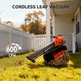 thumbnail image 3 of AIVOLT 40V 3-in-1 Cordless Leaf Blower Vacuum Mulcher Kit, 160MPH 600CFM Brushless Motor with 4 Speed Turbo Boost, 40L Bag, 2x4.0Ah Battery and Fast Charger Included, Ready-to-Use Lawn Care Equipment, 3 of 9