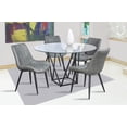 thumbnail image 1 of Comedor Java MOBILKRAFT Gris 4 Sillas Redondo Tubular Cristal Estilo Contemporáneo, 1 of 4