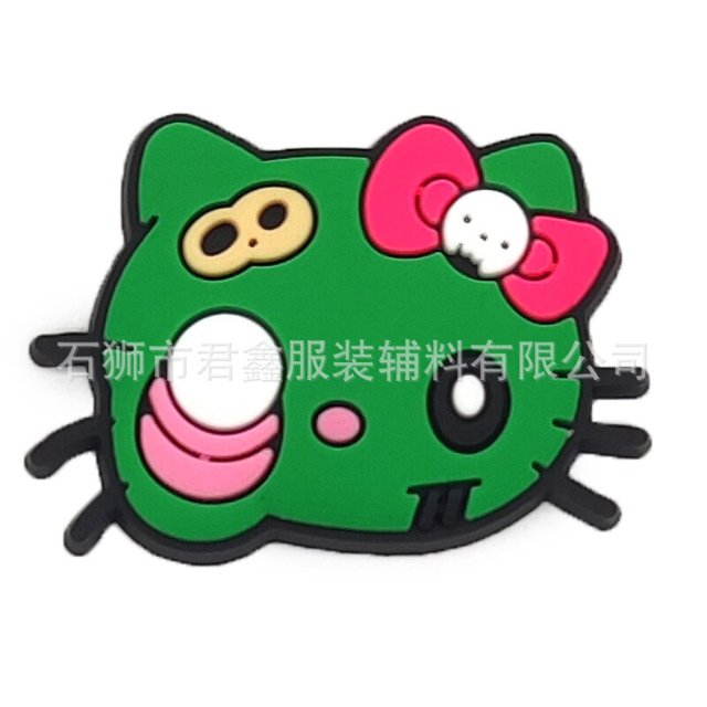 Hello Kitty-Accesorios de PVC con dijes para zapatos, zapatillas con hebilla, sandalias, zapatos de playa, decoración artesanal, regalos para niños y niñas