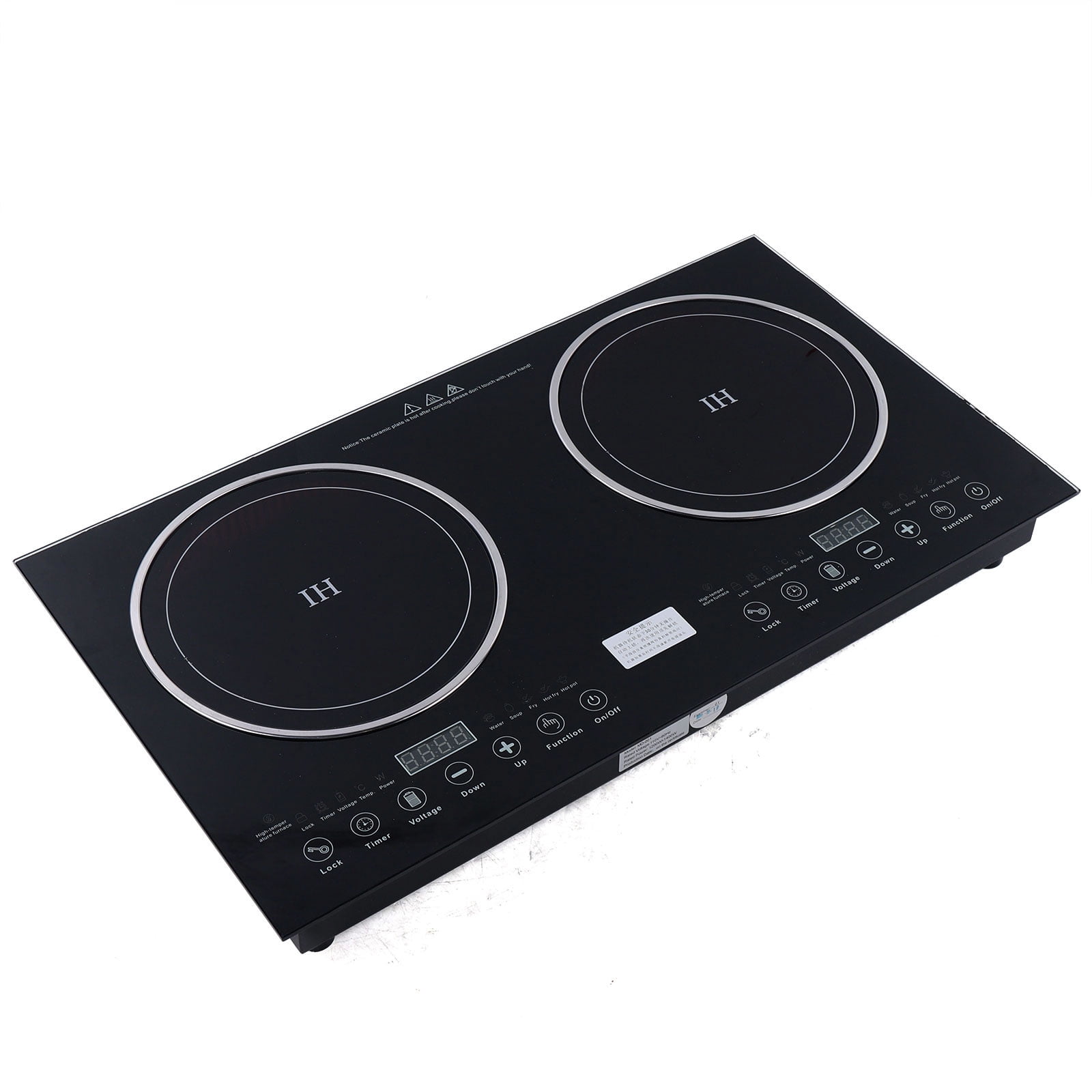 Dwellnix Touch Control 2Burner Stove Countertop Cooker Electric Induction Ceramic Cooktop