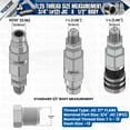 thumbnail image 4 of Hydraulic Quick Connect Coupler, 1/2" Body with 3/4" (#12) JIC Thread, Flat Face Bulkhead Mount, ISO 16028, Heavy-Duty Coupling Set with Dust Caps for Bobcat Skid Steer Loaders | Model TL25, 4 of 9