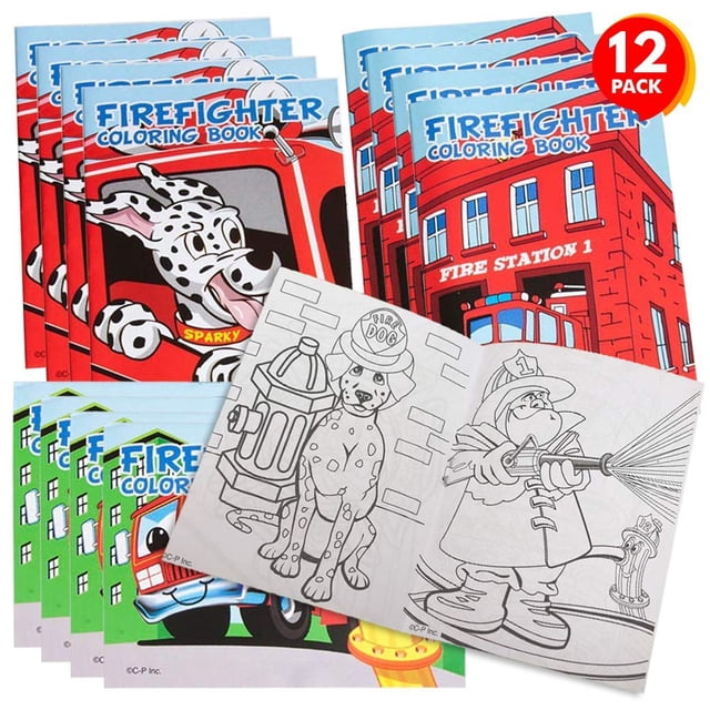 Libros para colorear ArtCreativity Firefighter, paquete de 12