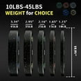 thumbnail image 4 of Tuekys 210LBS Bumper Plate Set (2*25LBS+2*35LBS+2*45LBS), 2 Inch Barbell Rubber Weight Plates for Weight Lifting Home Gym Training, 210 Pound Change Plates, 4 of 6