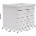 thumbnail image 6 of OUKANING Wood Jewelry Box and Organizer 6 Layers Large Jewellery Case with 5 Drawers Women Girls Jewelry Storage Box for Bracelets Necklaces Earrings Rings, 12.2x7.9x9.6in (White), 6 of 9