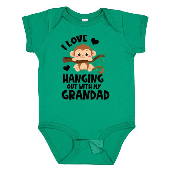 Inktastic Monkey I Love Hanging out with My Grandad Boys or Girls Baby Bodysuit