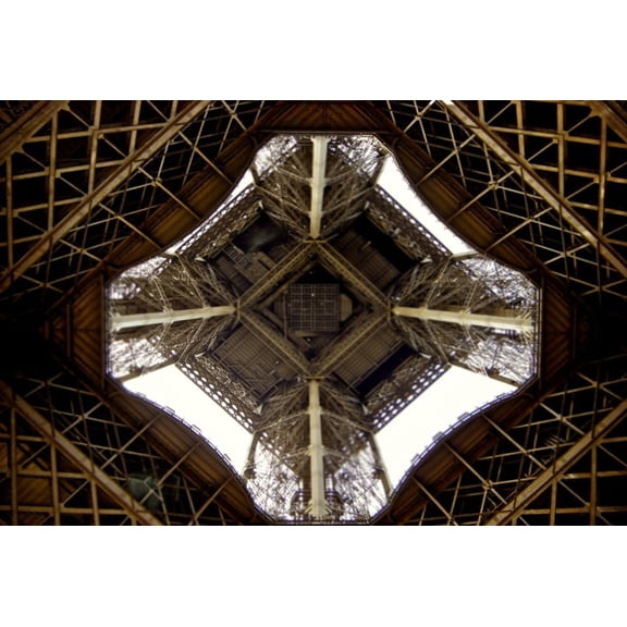 Jigsaw Puzzle for Adults, Under The Eiffel Tower Paris Looking Up View, 1000 Piece Wooden Puzzle, Unique Perspective Cityscape Art for Colorful Home Decor
