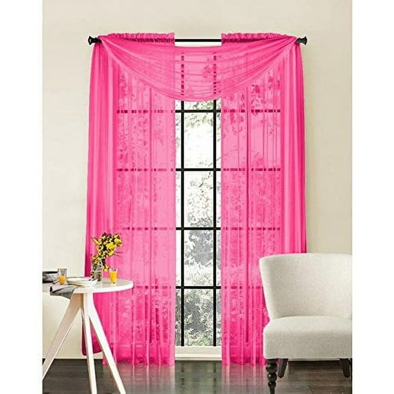 3 Piece Sheer Panel & Scarf Window Treatment Set | Decotex