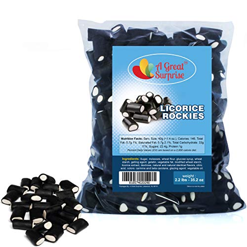 Black Licorice Dutch Black Licorice Rockies with White Center Candy