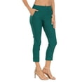 thumbnail image 5 of HDE Pull On Capri Pants For Women with Pockets Elastic Waist Cropped Pants Teal - S, 5 of 7