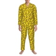 thumbnail image 3 of Susaid Skateboard Print Men's Long Sleeve Pajama Set, Two-Piece Button-Down Loungewear PJs Set, Comfortable Sleepwear for Relaxation-Small, 3 of 7