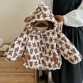 thumbnail image 5 of Ruyang Kids Cute Bear Puffer Jackets Little Boys Girls Floral Graphic Hooded Down Coat Winter Padded Warm Cotton Outwear, 5 of 5