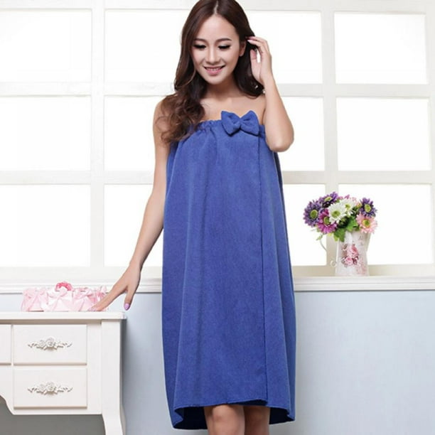 Sunmark Absorbent Microfiber Sexy Spa Bath Wrap Cover Up Towels Set Soft Fleece Terry Bathrobe