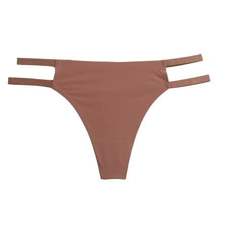 

Womens Underwear Packs Ice Silk Traceless Thong Sense Low Waist Bikini Large Size Style T Pants Panties 6 Pack