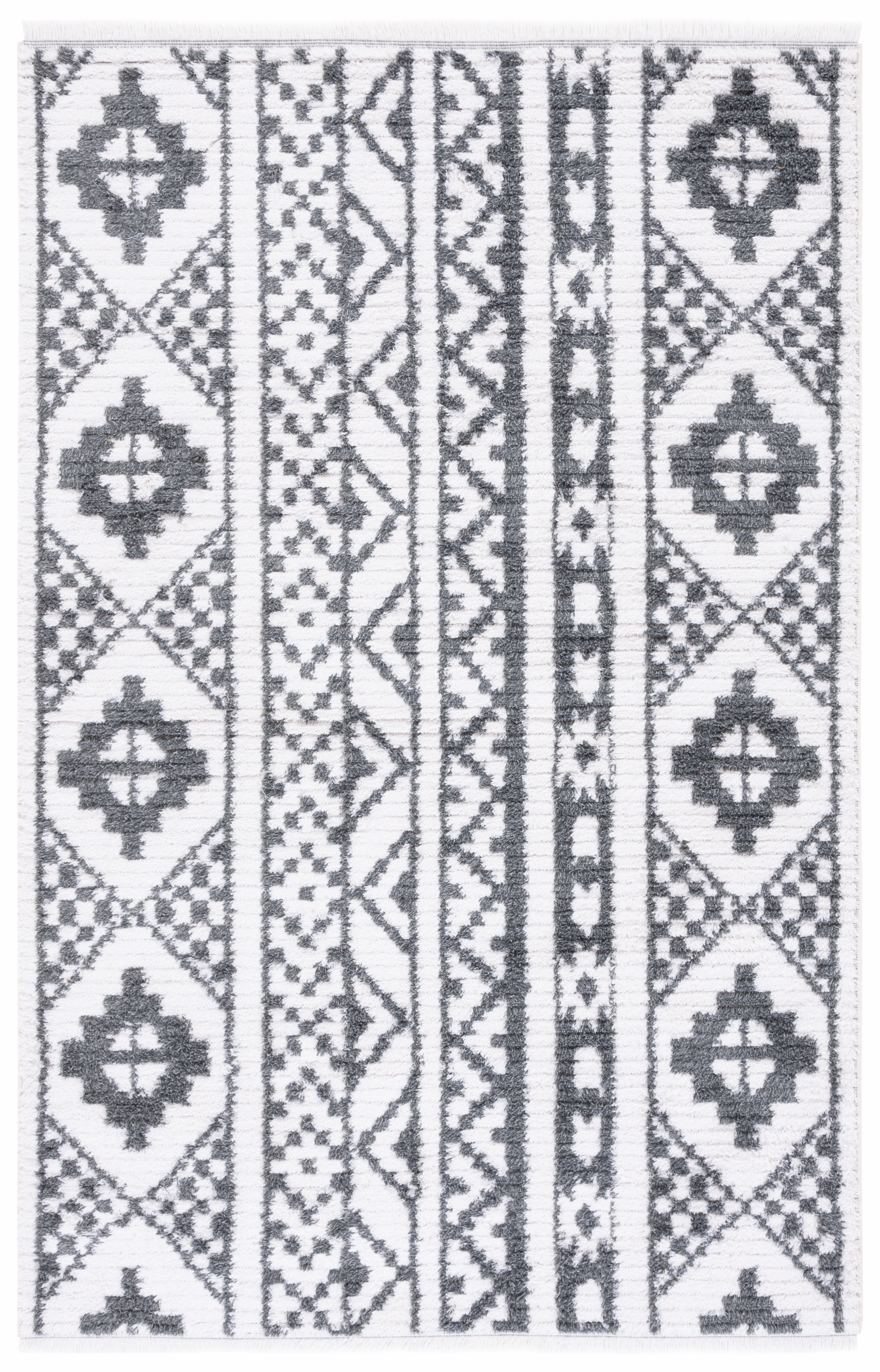 SAFAVIEH Augustine Norman Geometric Area Rug, Gray/Ivory, 5' x 7'7"