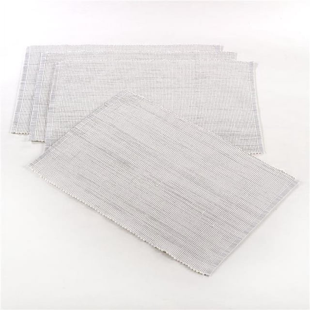 SARO 119.W1319B 13 x 19 in. Rectangular Shimmering Design Ribbed Placemat - White Set of 4