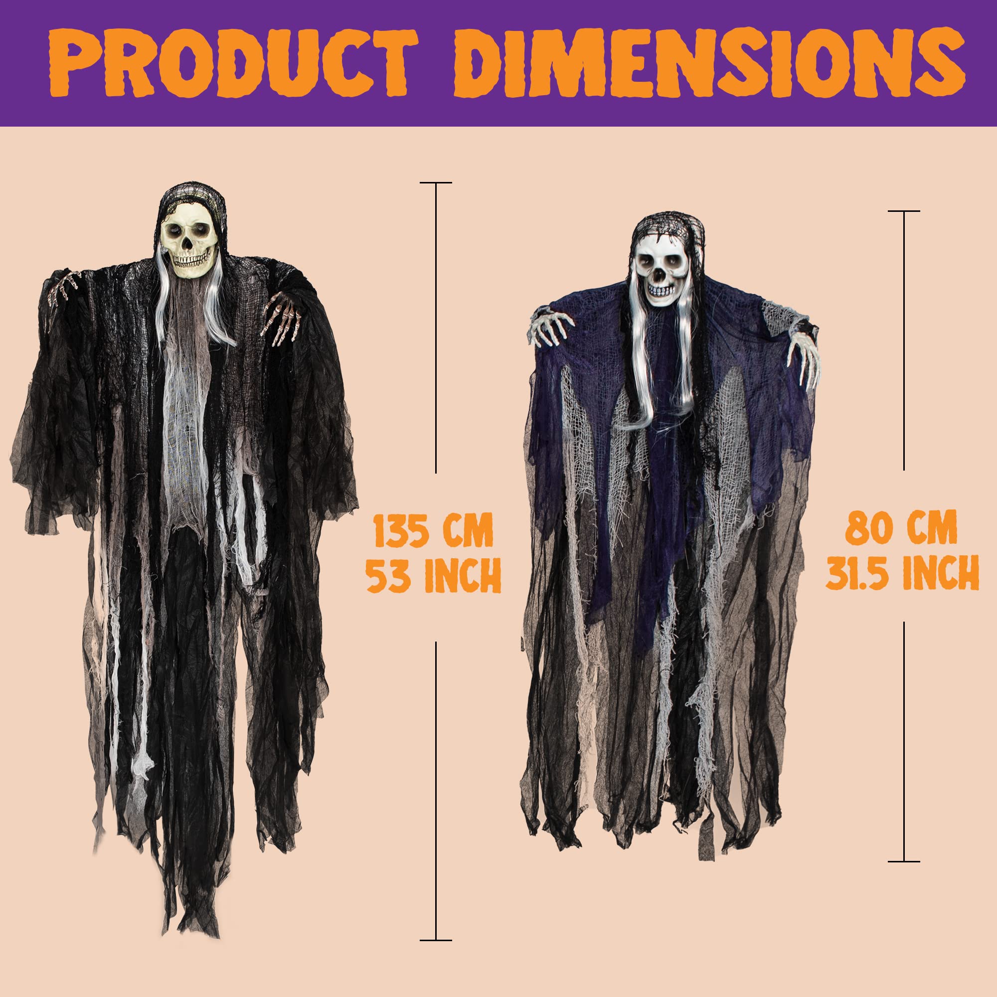 Joyfy 3-Pack Hanging Grim Reaper Skeleton Decorations photo 5