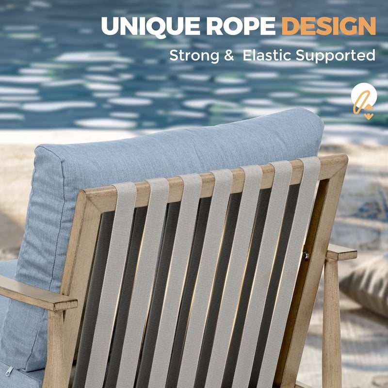 4-Piece Aluminum Patio Furniture Set, Rustproof Outdoor Conversation Set with Loveseat, Armchairs and Coffee Table