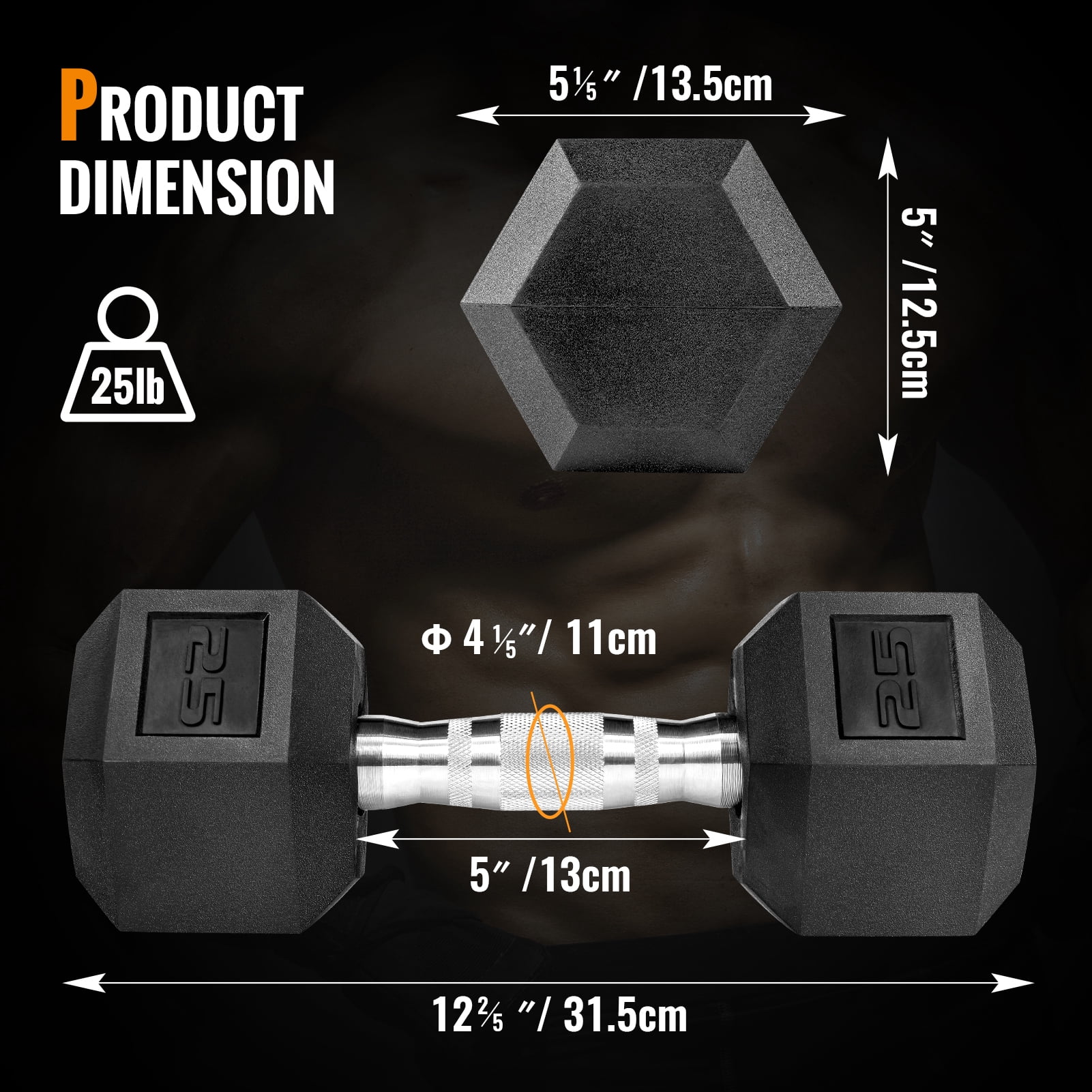 S.Y. Home&Outdoor Dumbbells Weight Rubber Encased Hex Dumbbell for Sports and Fitness in Single Pack
