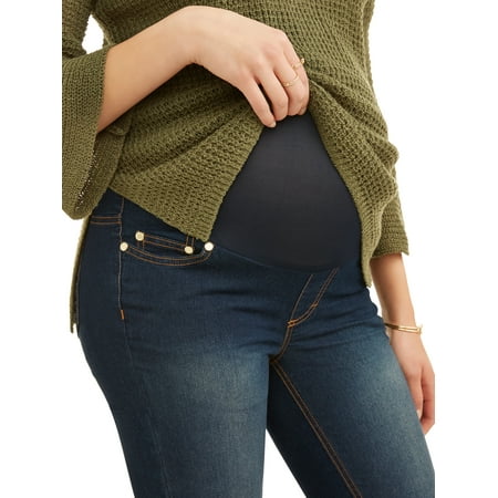 Oh! Mamma Maternity Skinny Jeans with Full Panel - Available in Plus (Best Place For Maternity Jeans)