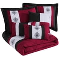thumbnail image 3 of Chezmoi Collection Marion 7-Piece Medallion Embroidery Pintuck Comforter Set, 3 of 4