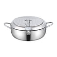 thumbnail image 2 of Pisexur Deeps Fryer Pot Tempura Frying Pot With Lid 304 Stainless Steel With Temperature Control And Oil Drip Drainer Rack For Kitchen French Fries, 2 of 7