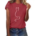 thumbnail image 2 of YLHFASHION Hauts pour Femmes Mode Manches 3/4 Col Rond Chemises Décontractées Tendance Blouses Imprimées Plissées devant t-Shirts Liquidation T-shirt Manches Courtes pour Femmes, 2 of 5