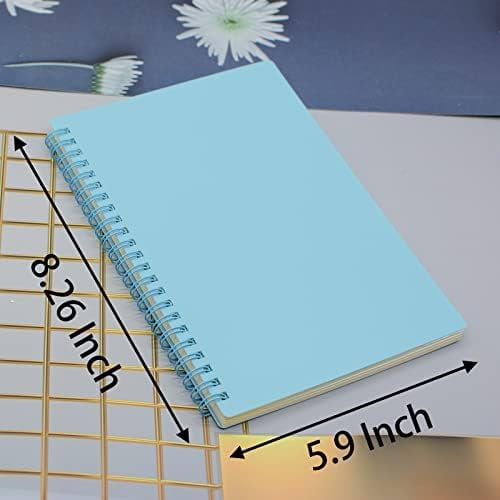 Tekola Spiral Notebook, 4 Pcs 8.3 Inch x 5.9 Inch A5 Thick Plastic Hardcover 7mm College Ruled 4 Color 80 Sheets -160 Pages Journals for Study and Notes (4)