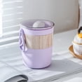 thumbnail image 4 of Large Capacity Breakfast Cup with Spoon Plastic Reusable with Breathable Holes 620ml Water Container Sealing Lid Microwave Cups Breathable Holes Purple, 4 of 9
