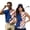 Vintage American Flag, variant on Aplkyhs USA 4th Of July Couple Golf Shirts Couple Golf Matching Outfits Quarter Zip Mens Hawaiian Shirt Suitable for Outdoor Sports Breathable Fabric Quick Dry