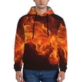 thumbnail image 2 of Zufioo Fiery Orange Flames Energy Design Fleece Comfortable Hoodie for Mens,Sweatshirt for Men,Pullover Hooded Sweatshirt for Men -XX-Large, 2 of 5