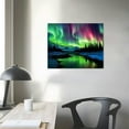 thumbnail image 4 of ONETECH  Aurora Borealis Wall Art Northern Lights Canvas Snowy Mountain Picture Nature Landscape Painting for Bedroom Decor Frame  20x16in, 4 of 6