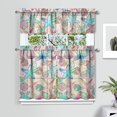 thumbnail image 2 of Kitchen Curtains 36 Inch Short - 3 Panel Set, Nautical Starfish Beach Seashell Mermaid Theme, Rod Pocket Window Curtain for Tropical Farmhouse, Easy Wash, 2 of 6