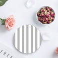 thumbnail image 4 of FMSHPON Gray and White Stripe Set of 8 Round Coaster for Drinks, Absorbent Ceramic Stone Coasters Cup Mat with Cork Base for Home Kitchen Room Coffee Table Bar Decor, 4 of 5