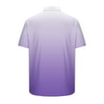 thumbnail image 5 of ZCFZJW Ombre Hawaiian Shirts for Men Casual Tie Dye Gradient Print Summer Short Sleeve Button Down Graphic T-Shirts Trendy Holiday Beach Vacation Tees Tops Purple M, 5 of 6