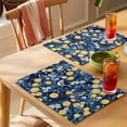 thumbnail image 4 of Lemon Bird Placemats Set of 6 Blue Yellow Pastoral Flowers Plant Summer Place Mats Indoor Wipeable Table Mats Washable Cloth Dining Table Placemats for Kitchen Holiday Party Home Decor 13x19 Inch, 4 of 9