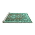 thumbnail image 2 of Ahgly Company Machine Washable Indoor Round Persian Turquoise Blue Traditional Area Rugs, 8' Round, 2 of 4